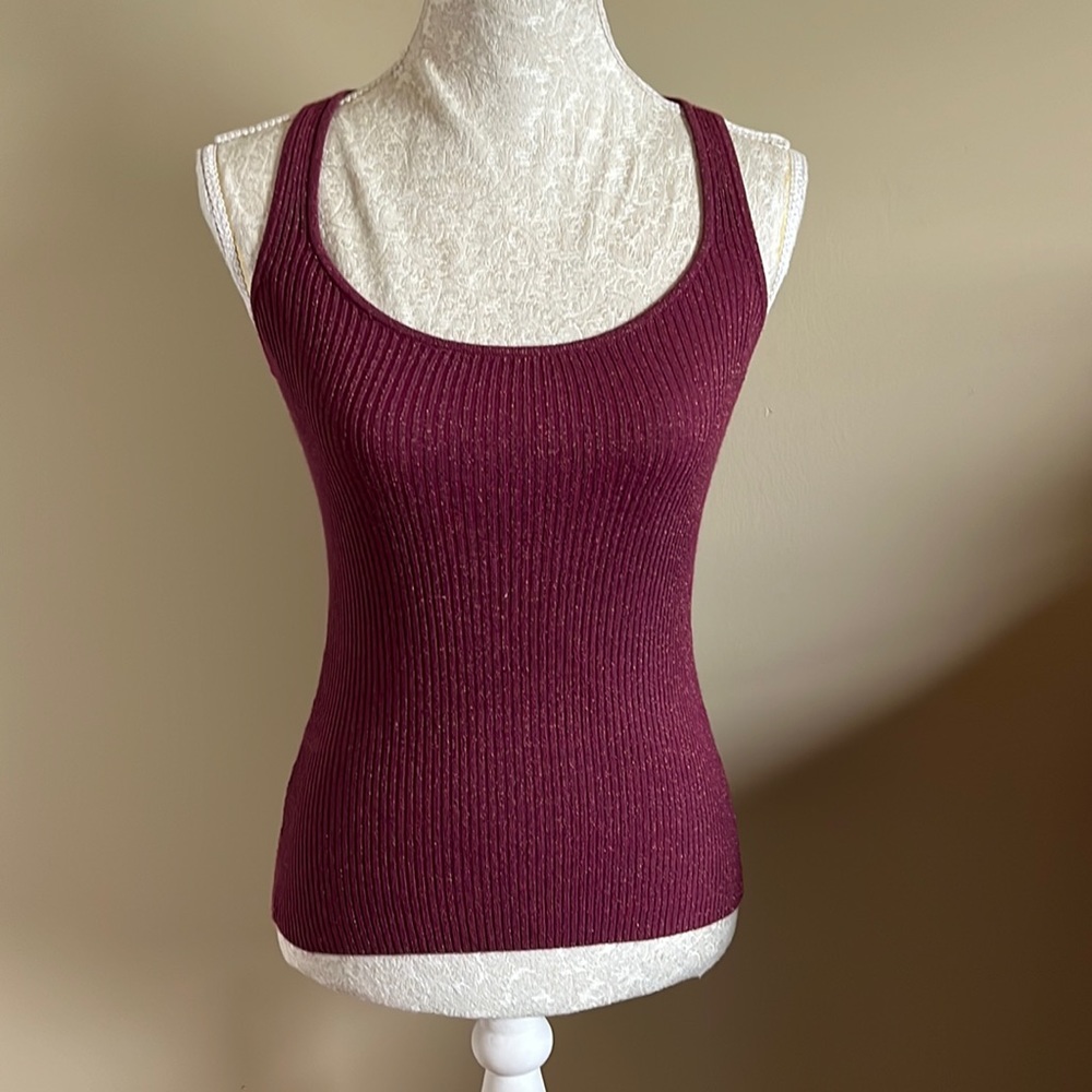 Bebe Burgundy knit tank